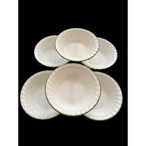 Corelle Chutney Garland Swirl Pattern 6 Soup/Salad Bowls 7.25 Inches Made in USA